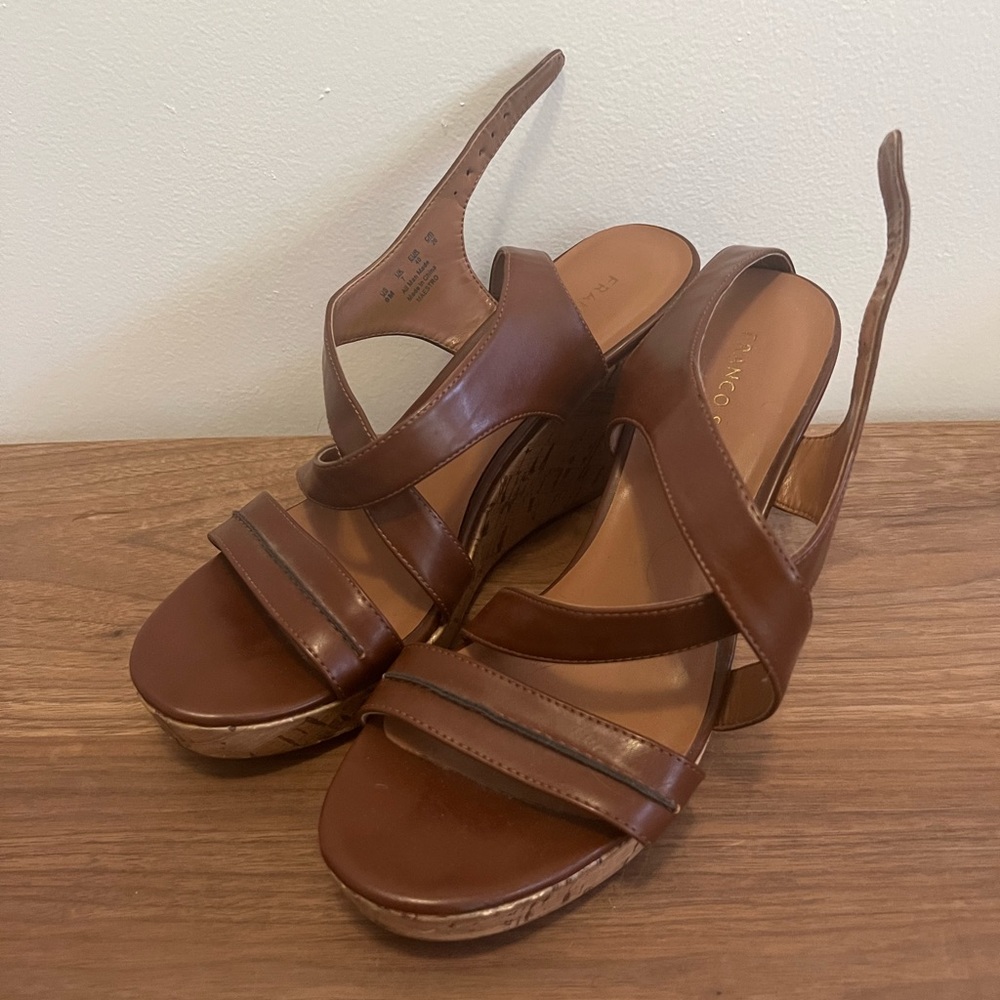 Franco Sarto Wedges. Size 9. Dark Brown.